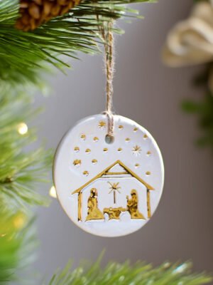 Gold Nativity Ornament